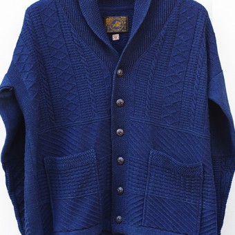 SHAWL COLLAR GUERNSEY KNIT