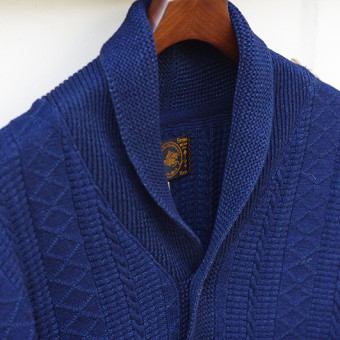 SHAWL COLLAR GUERNSEY KNIT