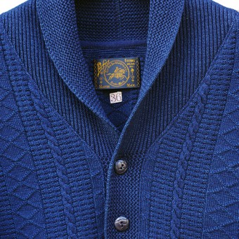 SHAWL COLLAR GUERNSEY KNIT