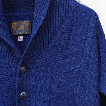 SHAWL COLLAR GUERNSEY KNIT