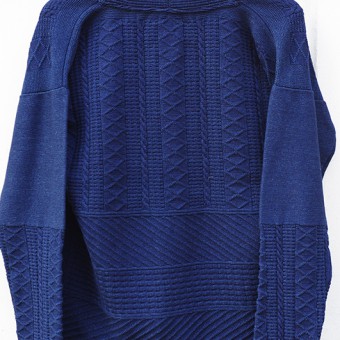 SHAWL COLLAR GUERNSEY KNIT