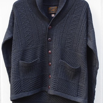 SHAWL COLLAR GUERNSEY KNIT