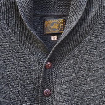 SHAWL COLLAR GUERNSEY KNIT