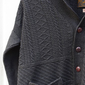 SHAWL COLLAR GUERNSEY KNIT