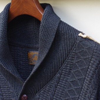 SHAWL COLLAR GUERNSEY KNIT