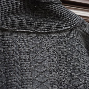 SHAWL COLLAR GUERNSEY KNIT