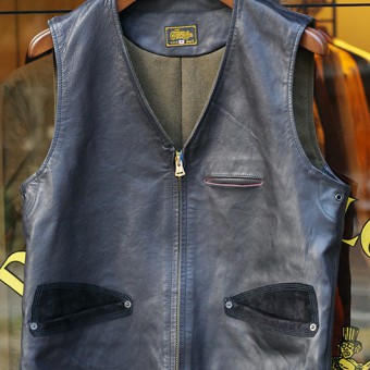 LEATHER VEST [HORSE-HIDE]