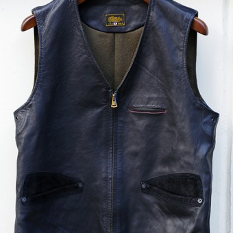 LEATHER VEST [HORSE-HIDE]