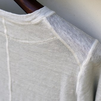 HENLY-NECK 2/3 SLEEVE CUT-SEWN [EUROPA LINEN]