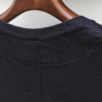 HENLY-NECK 2/3 SLEEVE CUT-SEWN [EUROPA LINEN]