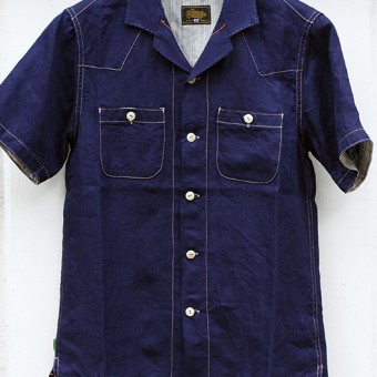 OPEN COLLAR LINEN SHIRTS [SHORT SLEEVE]