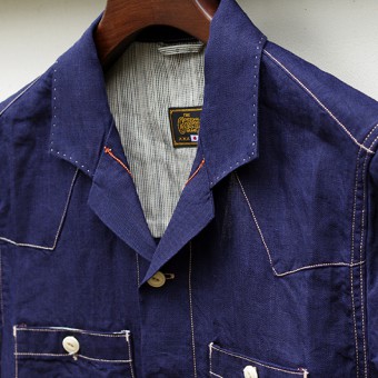 OPEN COLLAR LINEN SHIRTS [SHORT SLEEVE]