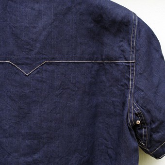 OPEN COLLAR LINEN SHIRTS [SHORT SLEEVE]