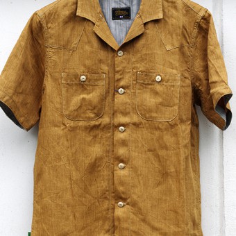 OPEN COLLAR LINEN SHIRTS [SHORT SLEEVE]