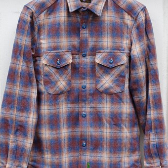 CHECK OUTER SHIRTS [BLUE/ORANGE]