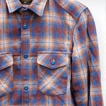 CHECK OUTER SHIRTS [BLUE/ORANGE]