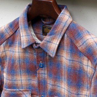 CHECK OUTER SHIRTS [BLUE/ORANGE]