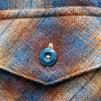 CHECK OUTER SHIRTS [BLUE/ORANGE]