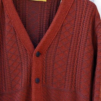 GUERNSEY SWEATER OPENED FRONT