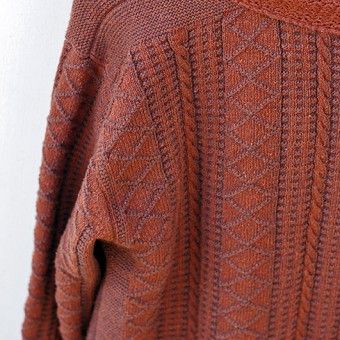 GUERNSEY SWEATER OPENED FRONT