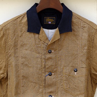 OPEN COLLAR LINEN SHIRTS [HIGHWAY CANVAS]