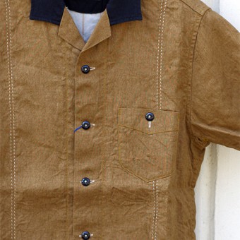 OPEN COLLAR LINEN SHIRTS [HIGHWAY CANVAS]