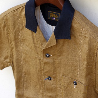 OPEN COLLAR LINEN SHIRTS [HIGHWAY CANVAS]