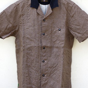 OPEN COLLAR LINEN SHIRTS [HIGHWAY CANVAS]