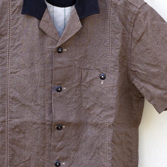 OPEN COLLAR LINEN SHIRTS [HIGHWAY CANVAS]