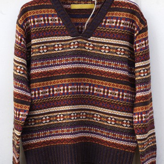 FAIR ISLE RIB NECK JUMPER