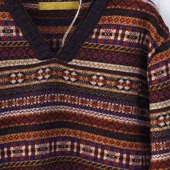 FAIR ISLE RIB NECK JUMPER