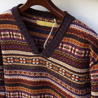 FAIR ISLE RIB NECK JUMPER