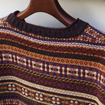 FAIR ISLE RIB NECK JUMPER