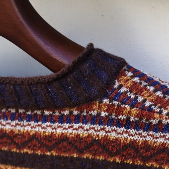 FAIR ISLE RIB NECK JUMPER