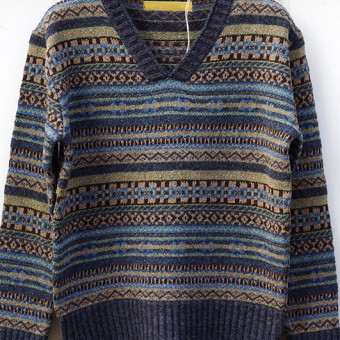 FAIR ISLE RIB NECK JUMPER