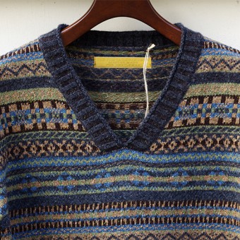 FAIR ISLE RIB NECK JUMPER