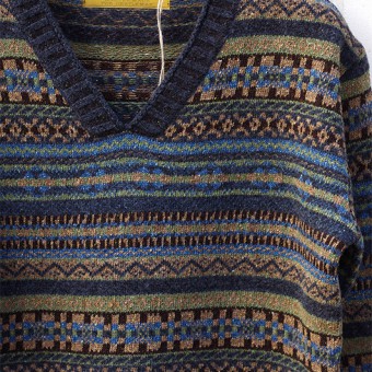 FAIR ISLE RIB NECK JUMPER