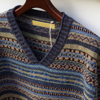 FAIR ISLE RIB NECK JUMPER