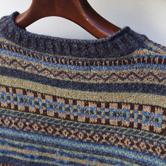 FAIR ISLE RIB NECK JUMPER