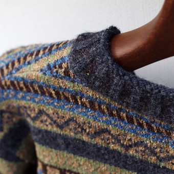 FAIR ISLE RIB NECK JUMPER