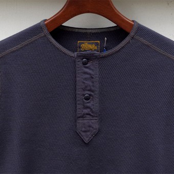 HENLEY NECK THERMAL CUT-SEWN