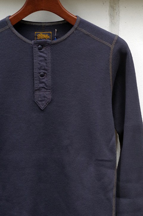 HENLEY NECK THERMAL CUT-SEWN