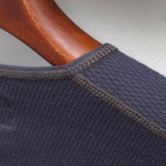 HENLEY NECK THERMAL CUT-SEWN