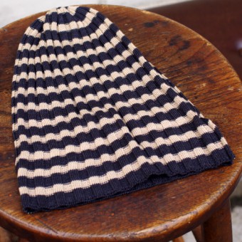 INDIGO BORDER RIB CAP