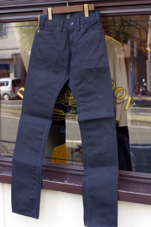 TIGHT-STRAIGHT DENIM PANTS [14oz  BK x BK]