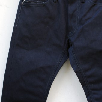 TIGHT-STRAIGHT DENIM PANTS [14oz  BK x BK]