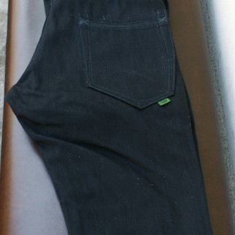 TIGHT-STRAIGHT DENIM PANTS [14oz  BK x BK]