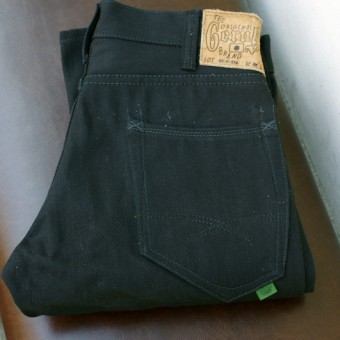 TIGHT-STRAIGHT DENIM PANTS [14oz  BK x BK]