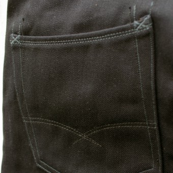 STRAIGHT DENIM PANTS [14oz  BK x BK]