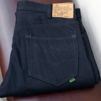 STRAIGHT DENIM PANTS [14oz  BK x BK]